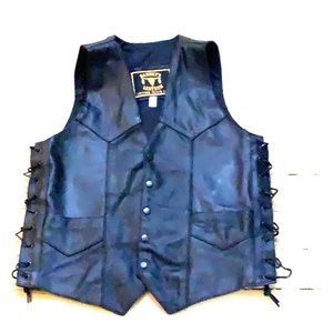 Men’s Black Leather Vest